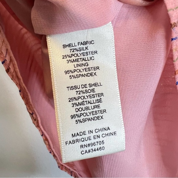 Rebecca Taylor Multi Lurex Stripe Pink Chiffon Blouse - Picture 9 of 11